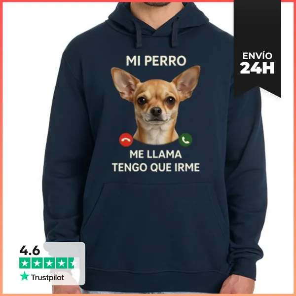 Sudadera Unisex Con Capucha Humor Chihuahua Teléfono Crianza