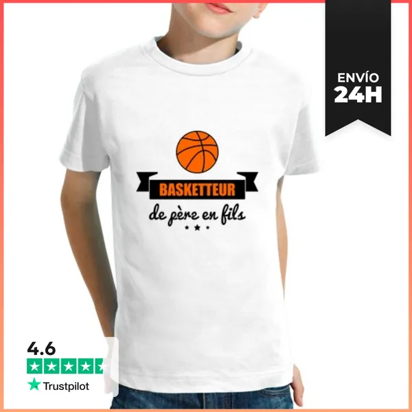 Camiseta Clásica Para Niños Jugador De Baloncesto De Padre A Hijo