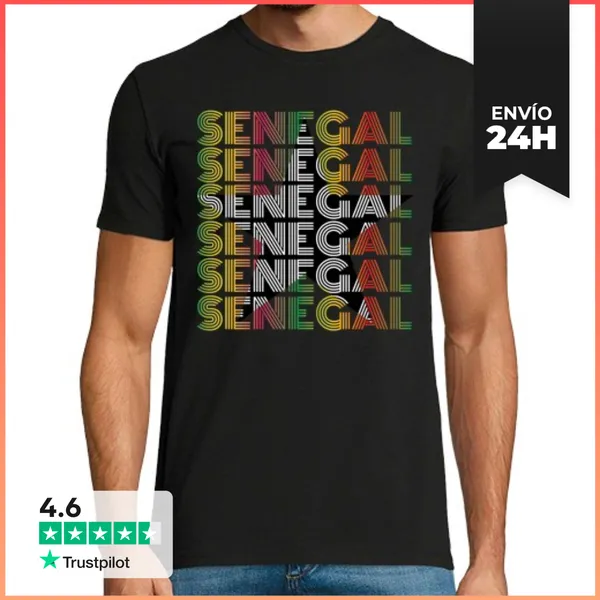 Camiseta Hombre Clásica Senegal Vintage LaTostadora