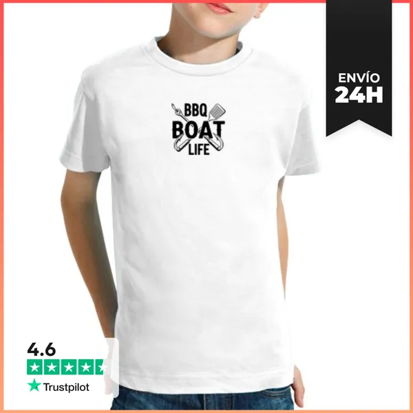Camiseta Clásica Para Niños Vida En Barco De Barbacoa Anzuelos Y