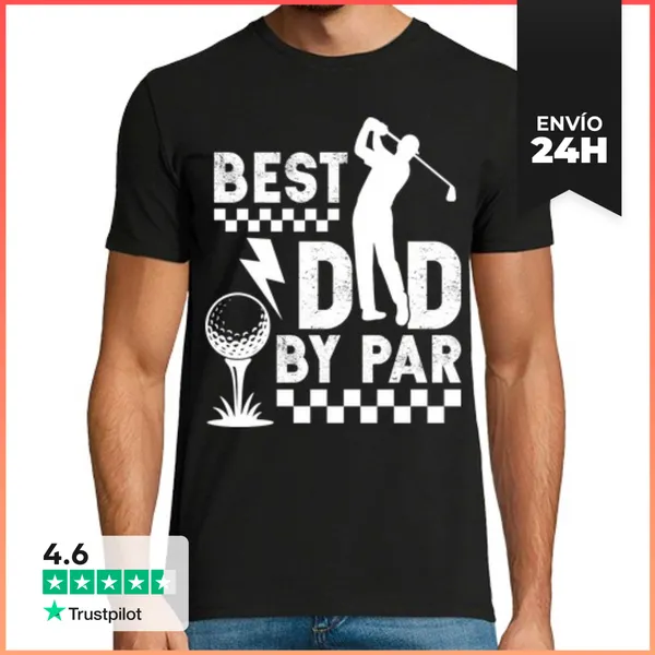 Camiseta Hombre Clásica BEST DAD BY PAR GOLF GOLFER LaTostadora