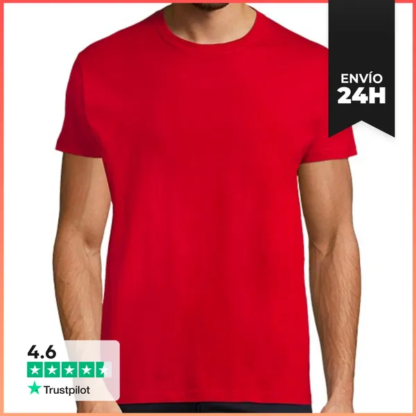 Camiseta Hombre Clásica Rojo Básico Sin Diseño LaTostadora