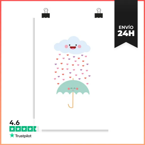 Póster Vertical Amar La Lluvia LaTostadora