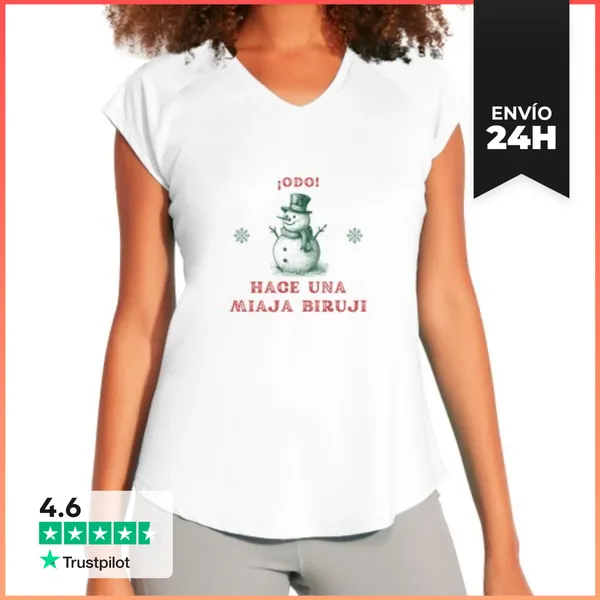Camiseta Deportiva Mujer Hace Biruji Navidad LaTostadora