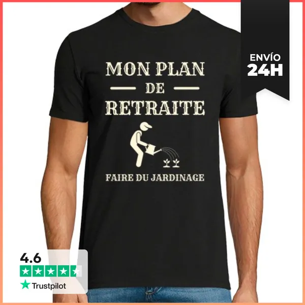Camiseta Hombre Clásica Mi Plan De Jubilación Humor De Jardiner