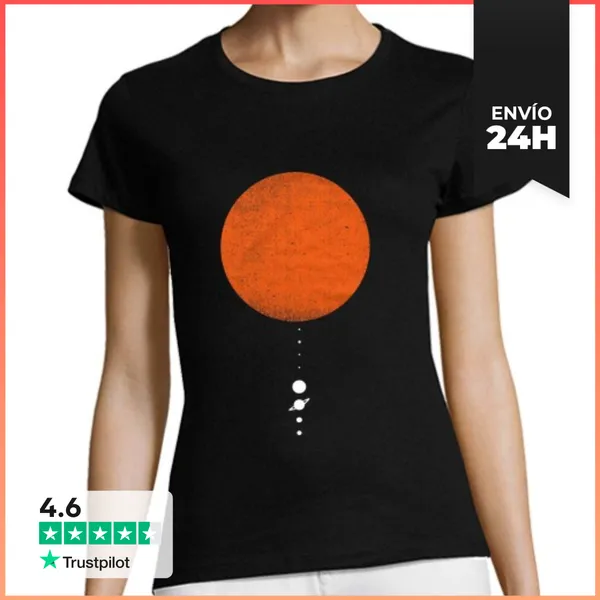 Camiseta Mujer Clásica Sistema Solar LaTostadora
