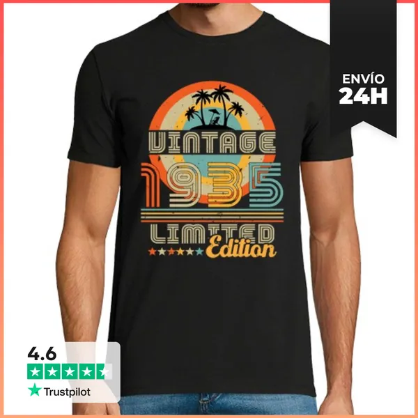 Camiseta Hombre Clásica Regalo De Cumpleaños De 1935 1935