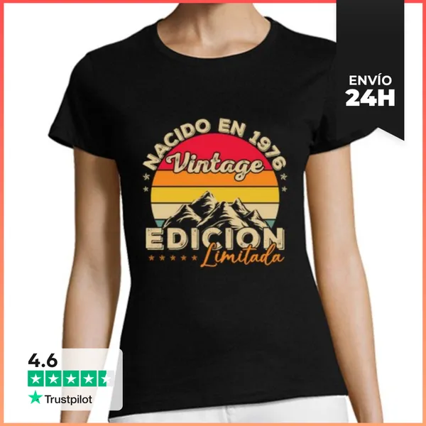 Camiseta Mujer Clásica 50 Cumpleaños 50 Años Vintage 1976