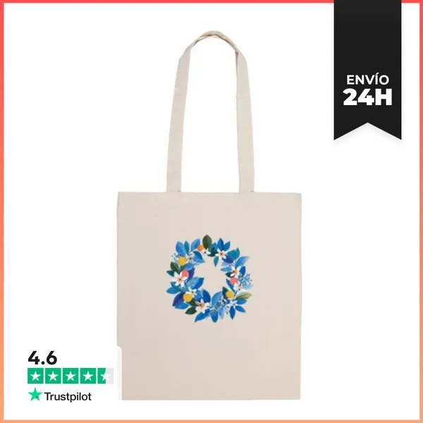 Bolsa De Tela Corona De Follaje Azul Y Cítricos LaTostadora