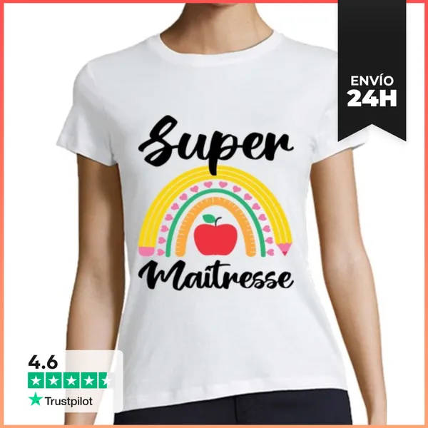 Camiseta Mujer Clásica Super Maestro Maestro De Escuela Regalo