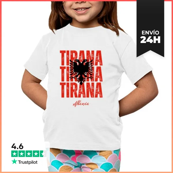 Camiseta Clásica Para Niños Tirana Albania, Bandera De Albania