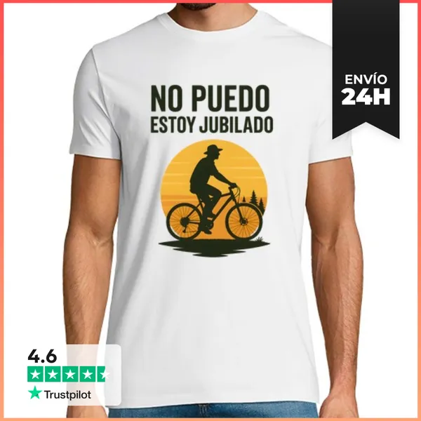 Camiseta Hombre Clásica Regalo Jubilado Ciclista LaTostadora