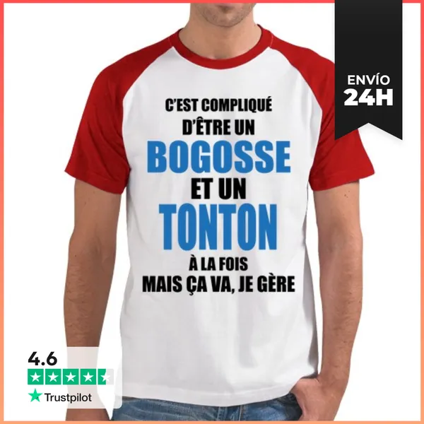 Camiseta Hombre, Estilo Béisbol Complicado Ser Falso Y Tío A La