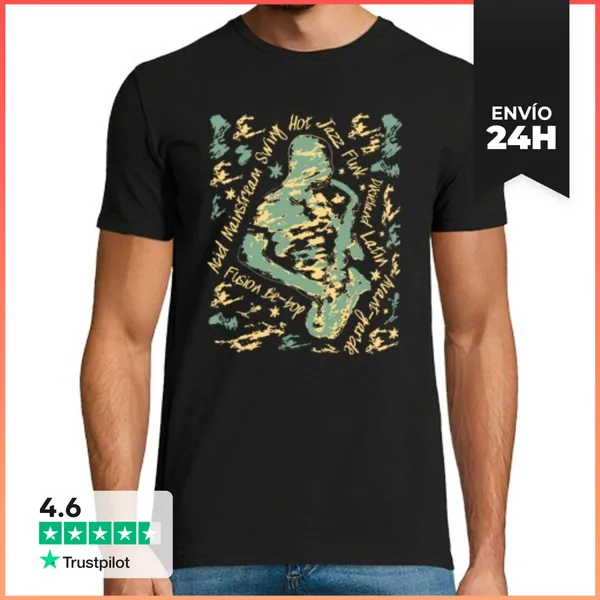 Camiseta Hombre Clásica Músico De Saxofon LaTostadora