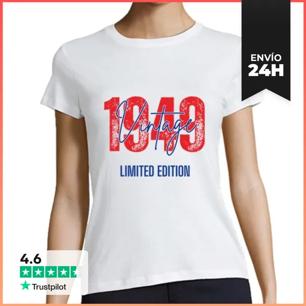Camiseta Mujer Clásica Nacidos En 1949 Edición Limitada Vintage