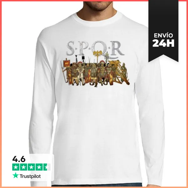 Camiseta Hombre Manga Larga S.P.Q.R LaTostadora