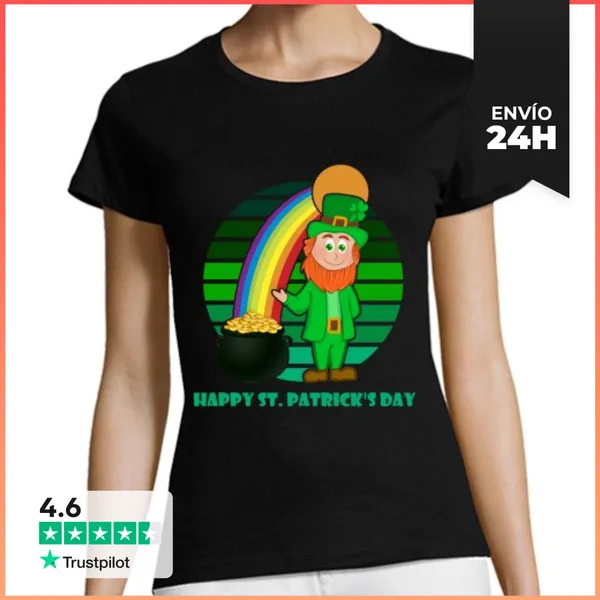 Camiseta Mujer Clásica Feliz Dia De San Patricio LaTostadora