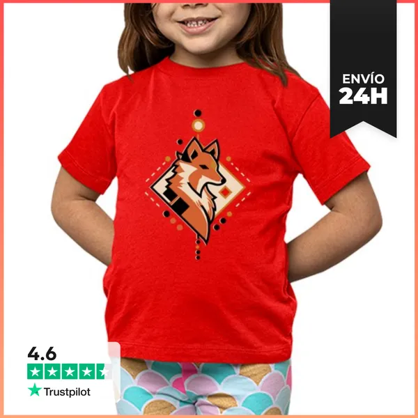 Camiseta Clásica Para Niños Zorro Gráfico LaTostadora