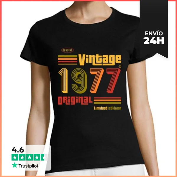 Camiseta Mujer Clásica Vintage 1977 LaTostadora
