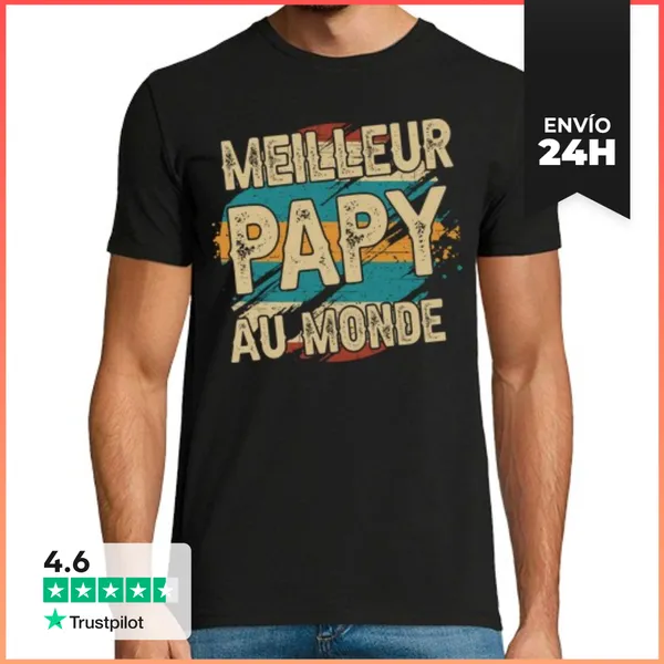 Camiseta Hombre Clásica Mejor Abuelo Del Mundo Regalo De Abuelo