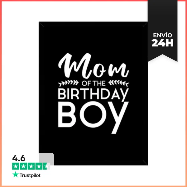 Cuadro Con Marco Vertical Mamá Del Niño De Cumpleaños Familia