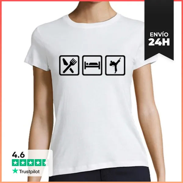 Camiseta Mujer Clásica Comer El Karate Del Sueño LaTostadora