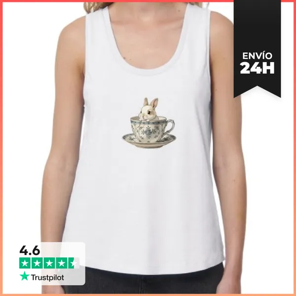 Camiseta Mujer Sin Mangas, Loose Fit Diseño 4700155 LaTostadora