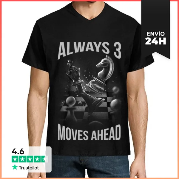 Camiseta Hombre, Cuello Pico Siempre 3 Movimientos Adelante