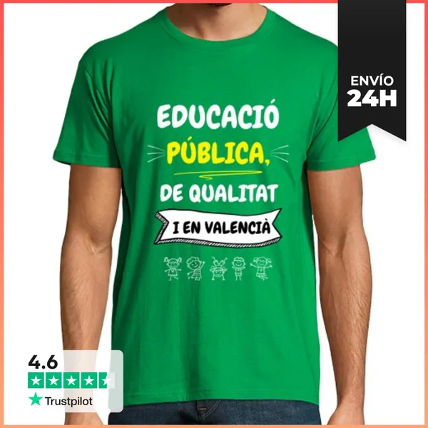 Camiseta Hombre Clásica Educació Pública, De Qualitat I En