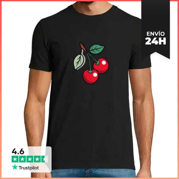 Camiseta Hombre Clásica Cerezas LaTostadora