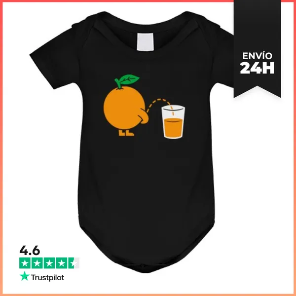 Body Bebé NARANJA MEANDO ZUMO EN UN VASO LaTostadora