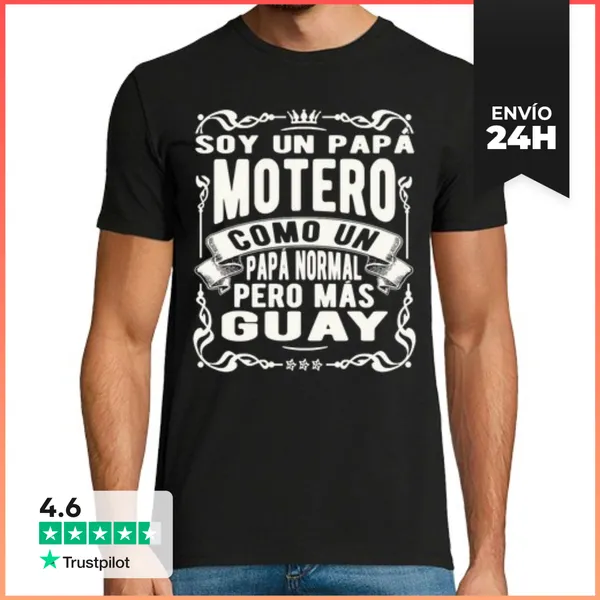 Camiseta Hombre Clásica Papá Motero LaTostadora