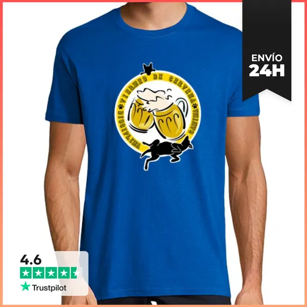 Camiseta Hombre Clásica Viernes De Cerveza. LaTostadora