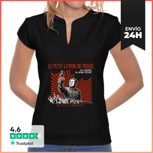 Camiseta Mujer Cuello Mao Le Petit Litron De Rouge LaTostadora