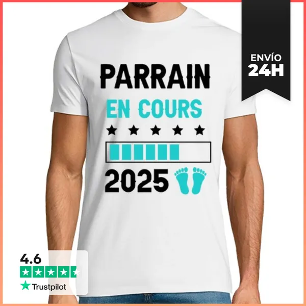 Camiseta Hombre Clásica Padrino 2025 En Proceso Nacimiento
