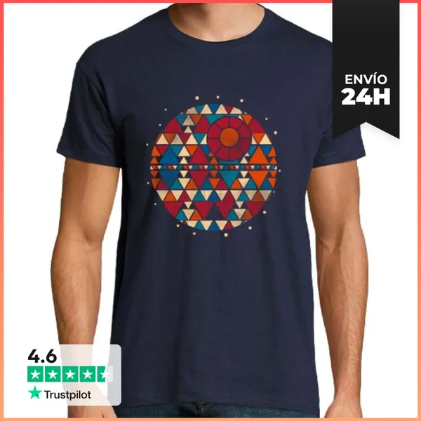 Camiseta Hombre Clásica Geometric Death Star LaTostadora