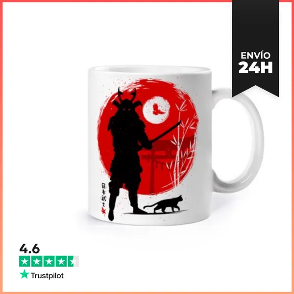 Taza Samurai Y Su Gato LaTostadora
