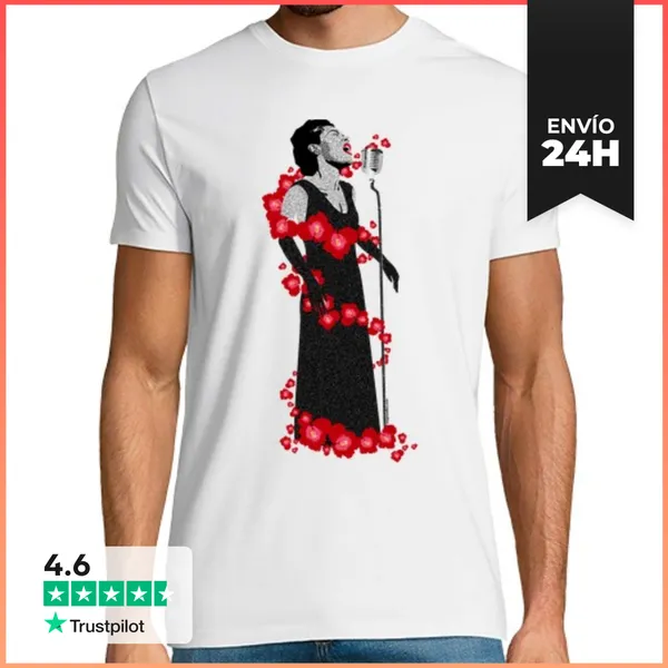 Camiseta Hombre Clásica Billie Holiday 1 LaTostadora