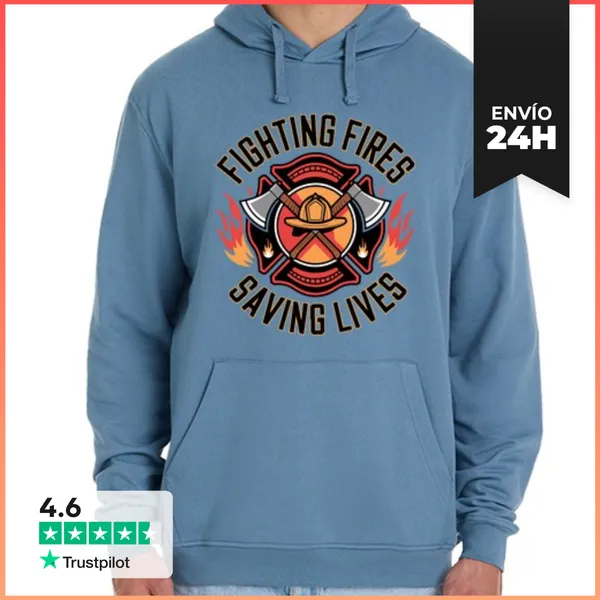 Sudadera Unisex Con Capucha Combatir Las Llamas Salvar Vidas