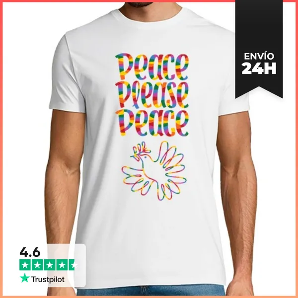 Camiseta Hombre Clásica Peace Please Peace LaTostadora