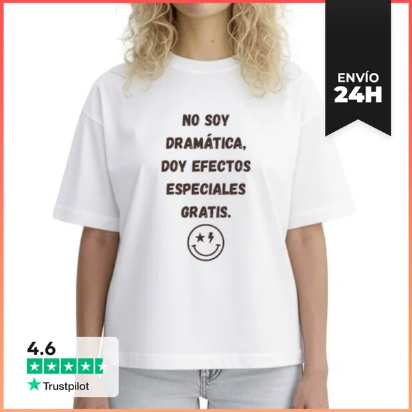 Camiseta Mujer Boxy No Soy Dramática LaTostadora