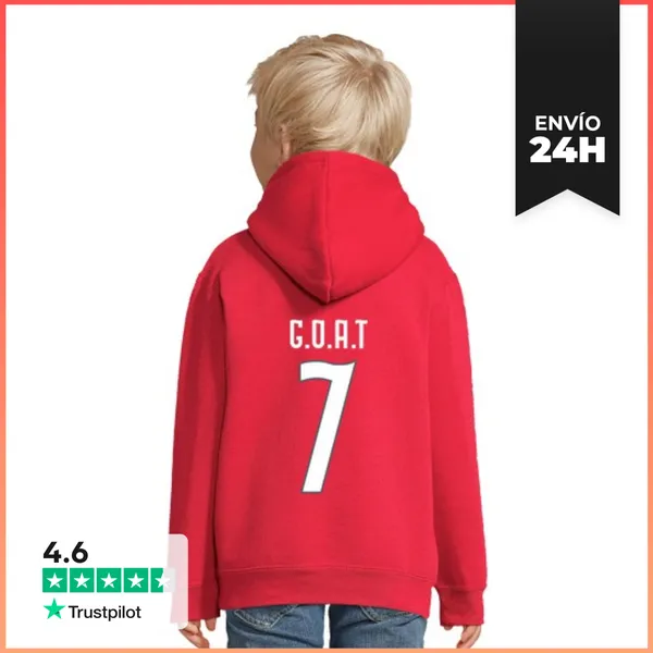 Sudadera Para Niños Con Capucha Portugal Goat Número 7