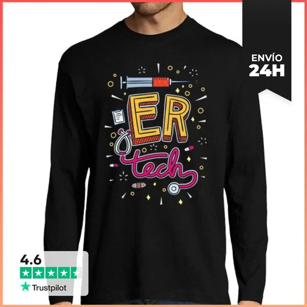 Camiseta Hombre Manga Larga Tecnólogo De Sala De Emergencias ER