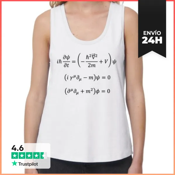 Camiseta Mujer Sin Mangas, Loose Fit Schrödinger,Dirac,