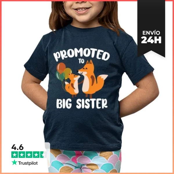 Camiseta Clásica Para Niños Ascendida A Hermana Mayor Para Niñas