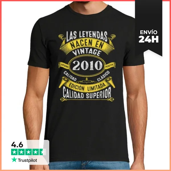 Camiseta Hombre Clásica Las Leyendas Nacen En Vintage 2010