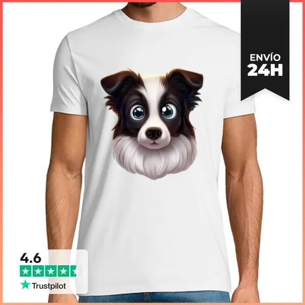 Camiseta Hombre Clásica Border Collie Digno De Abrazo LaTostadora
