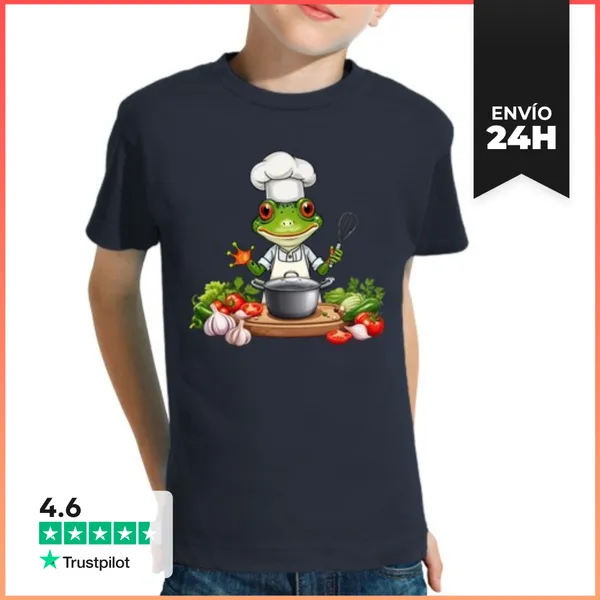 Camiseta Clásica Para Niños Rana Chef De Cocina LaTostadora