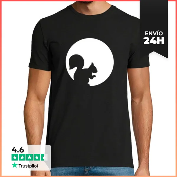 Camiseta Hombre Clásica Luna Ardilla LaTostadora