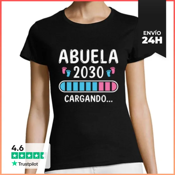Camiseta Mujer Clásica Abuela 2030 Cargando Regalo Nueva Abuela